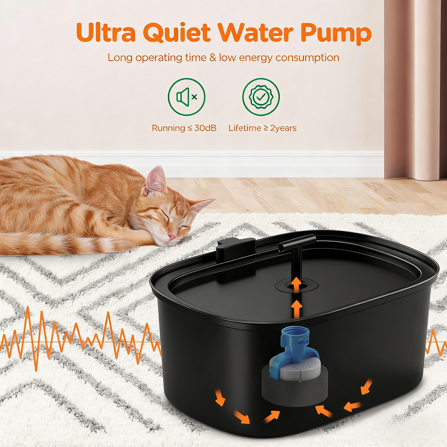 Pet Water Fountain with Dual Flow Design