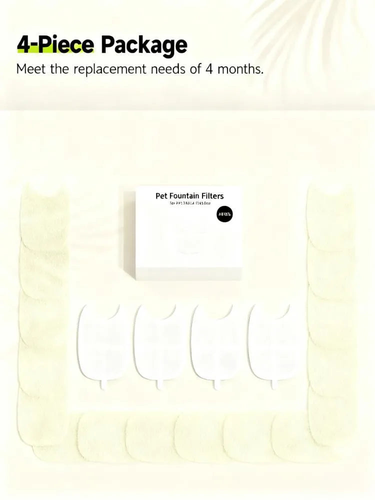 8-Pack Fountain Filters, 6-Layer with Pre-Filter Sponges, Wireless Compatible