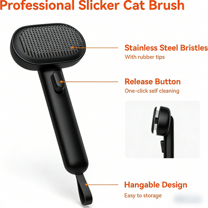 Self-Cleaning Slicker Brush for Cats