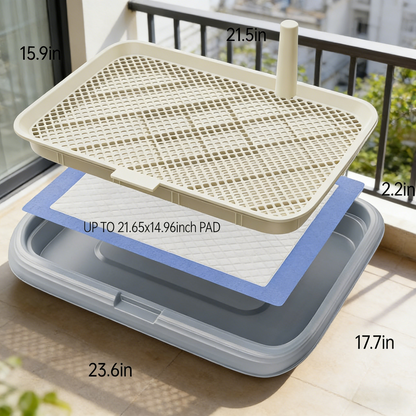 Multi-Size Dog Potty Tray with Grid Design