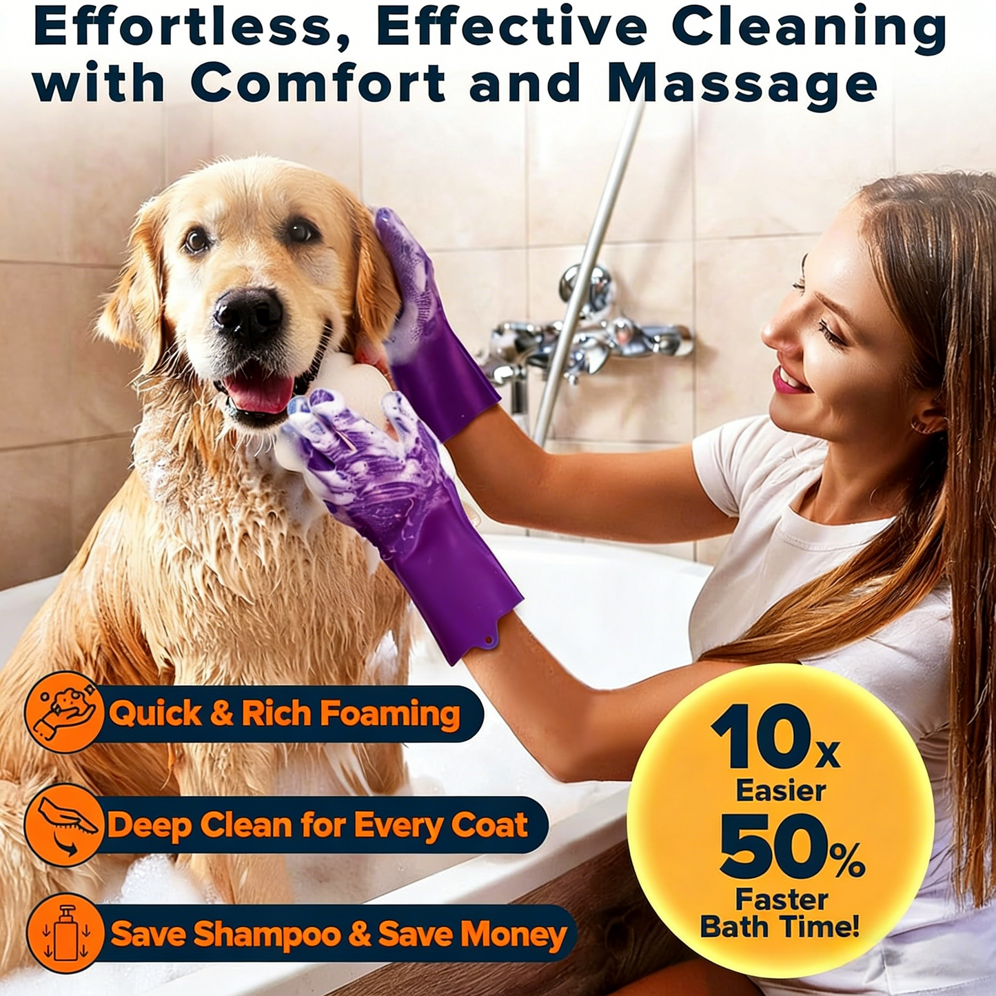 Multi-Functional Pet Grooming & Bath Glove Set