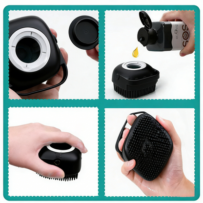 2-in-1 Pet Bath Brush with Built-in Shampoo Dispenser