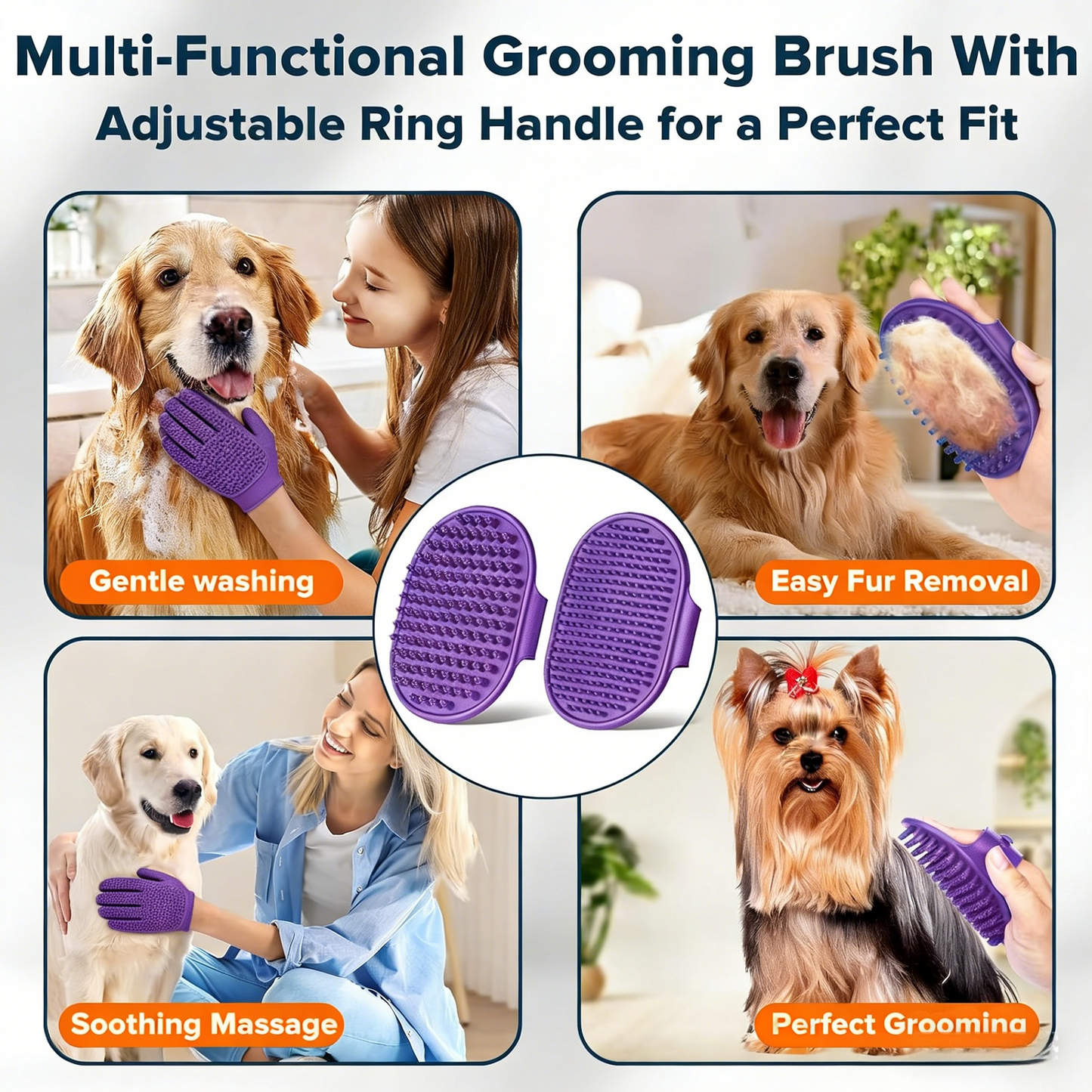 Multi-Functional Pet Grooming & Bath Glove Set