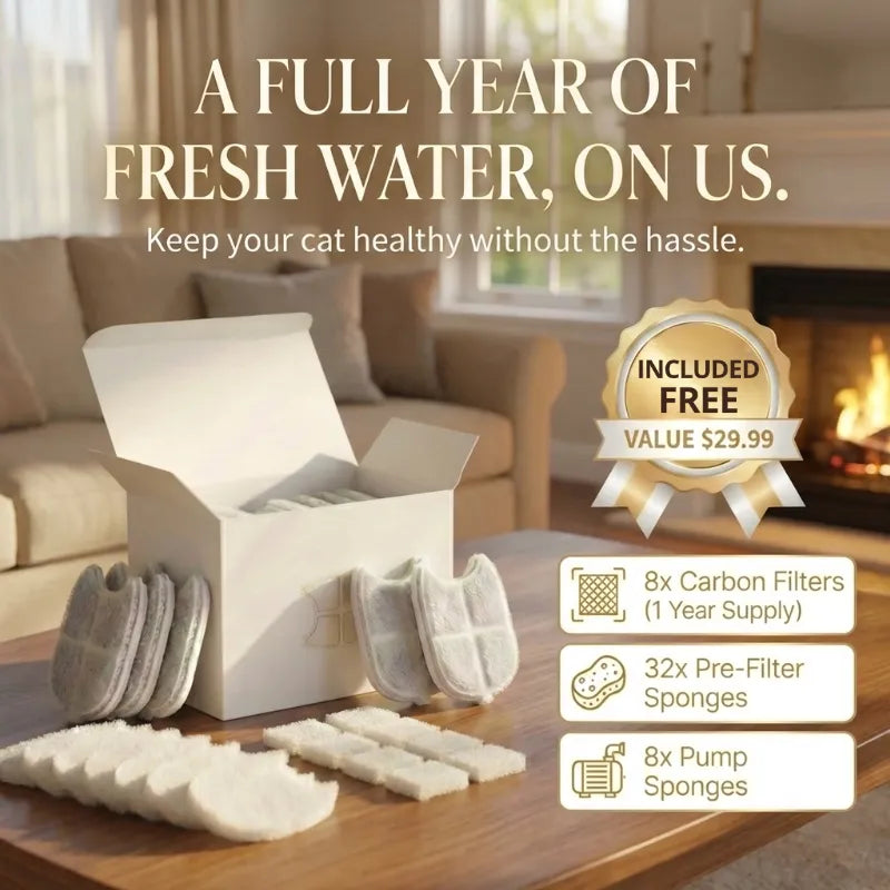 Wireless Pet Fountain – Pure, Filtered & Perfectly Warm